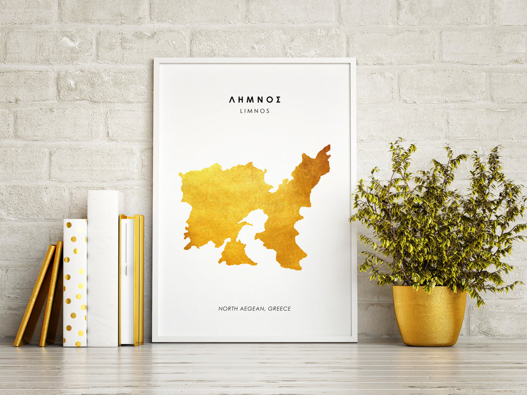 Map LIMNOS Art Foil Print