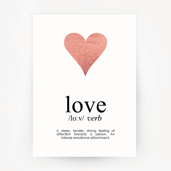 Love Keepsake Rose Gold Foil Print