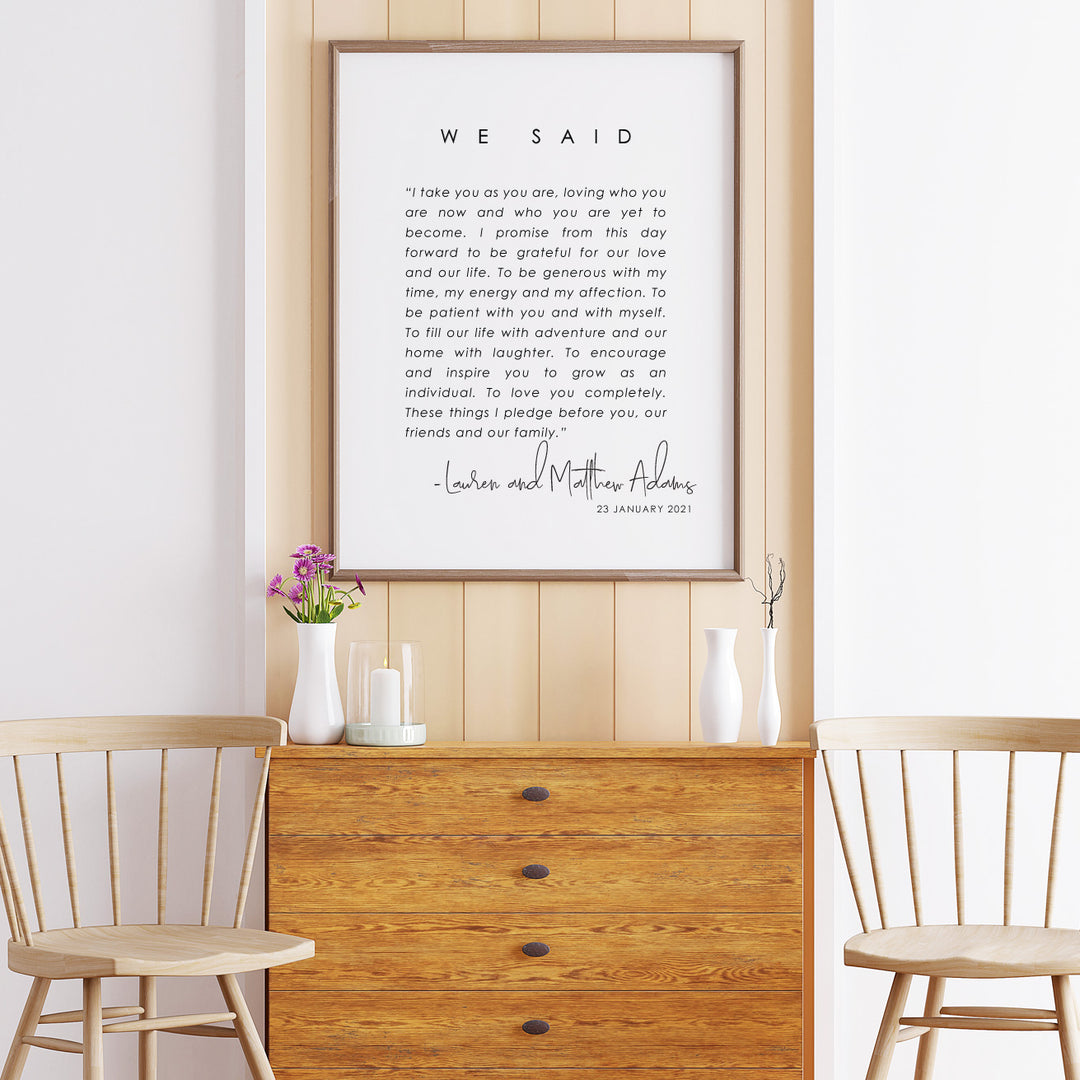 Dual Vows Keepsake Print (Single Print)