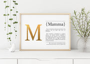 Italian Definition Art Print MAMMA Gold Lifestyle