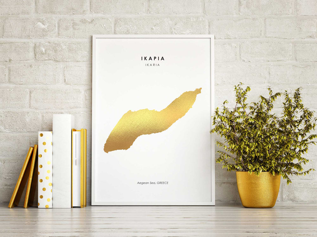 Map IKARIA Art Foil Print