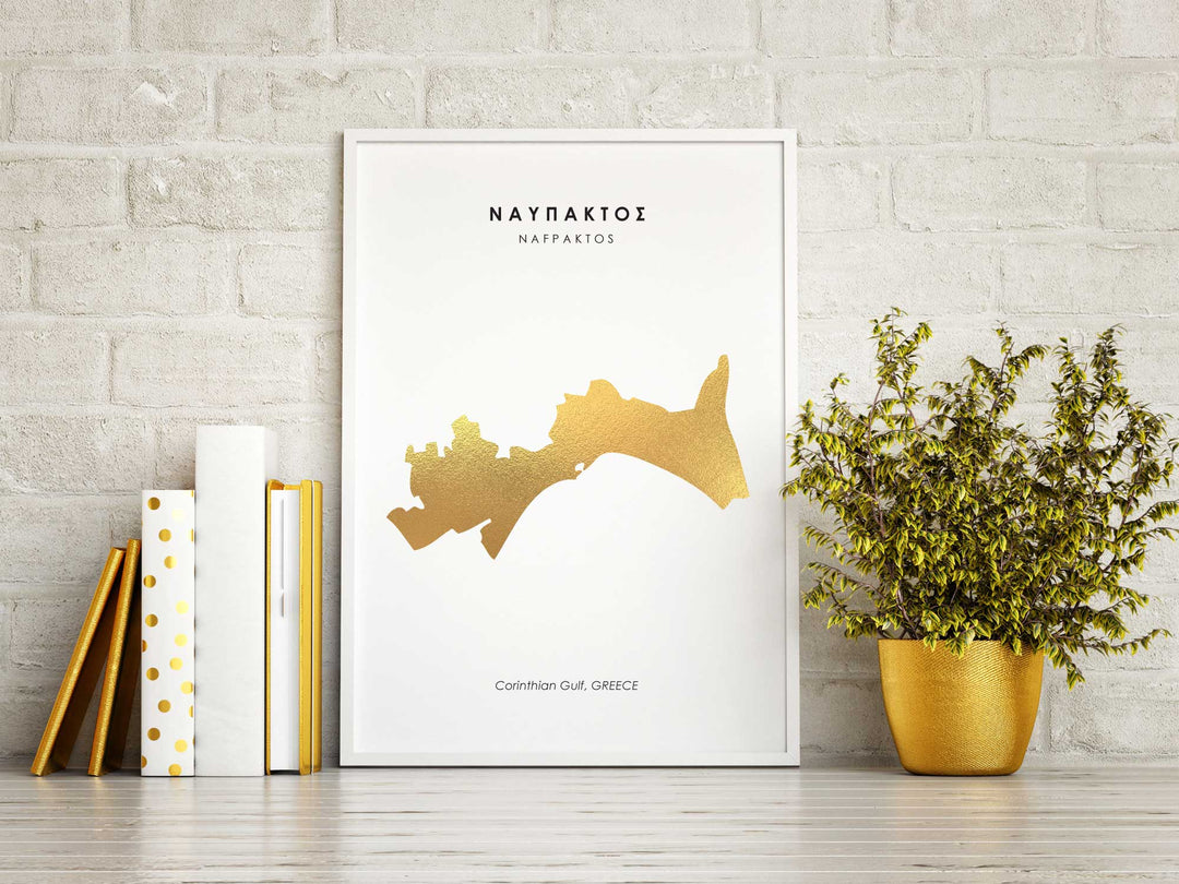 Map NAFPAKTOS Art Foil Print