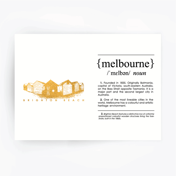 Melbourne Landmark Art Print - Brighton Beach Gold