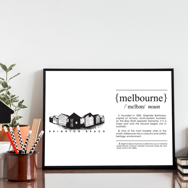 Melbourne Landmark Art Print - Brighton Beach Lifestyle