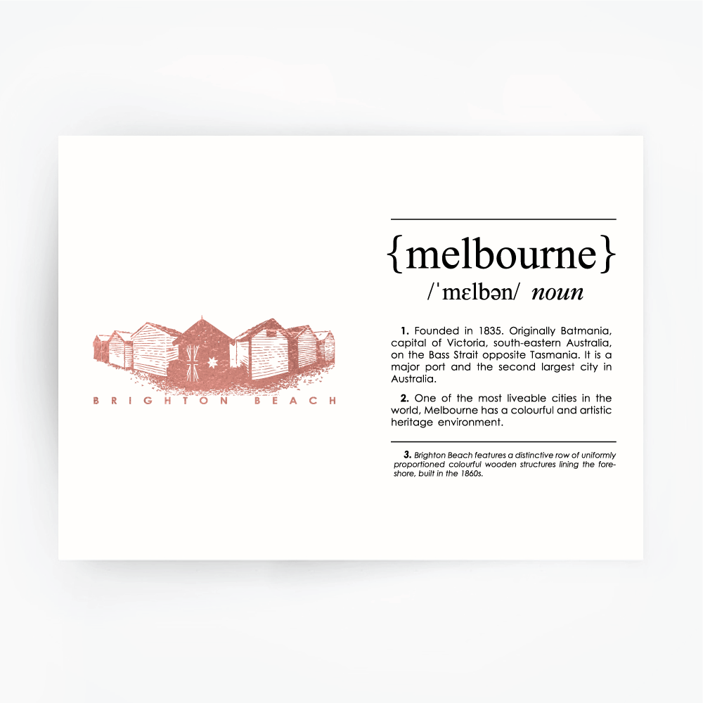 Melbourne Landmark Art Print - Brighton Beach Rose Gold