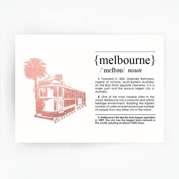 Melbourne Landmark Art Print - Melbourne Tram Rose Gold