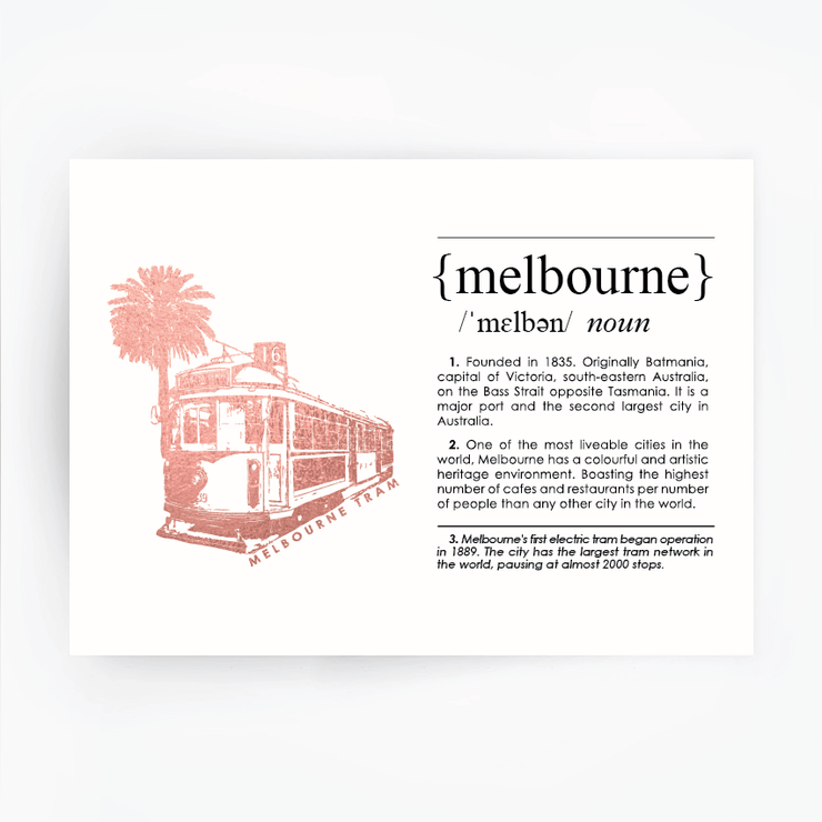 Melbourne Landmark Art Print - Melbourne Tram Rose Gold