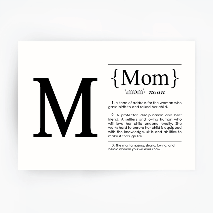 MOM Definition Art Print Black