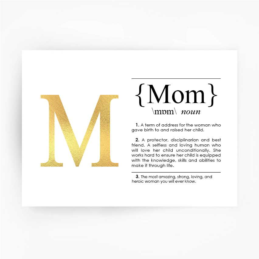 MOM Definition Art Print Gold Foil