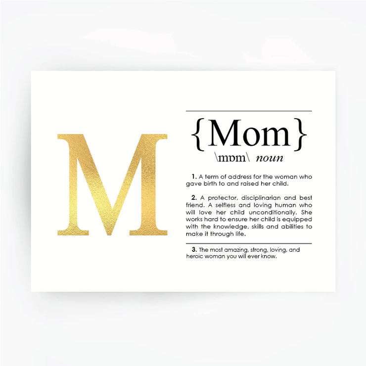 MOM Definition Art Print Gold Foil
