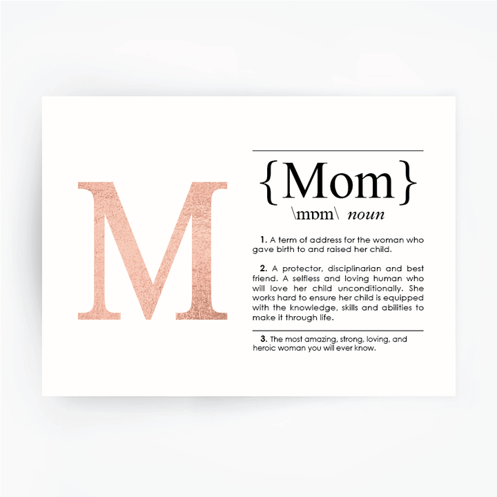 MOM Definition Art Print Rose Gold Foil