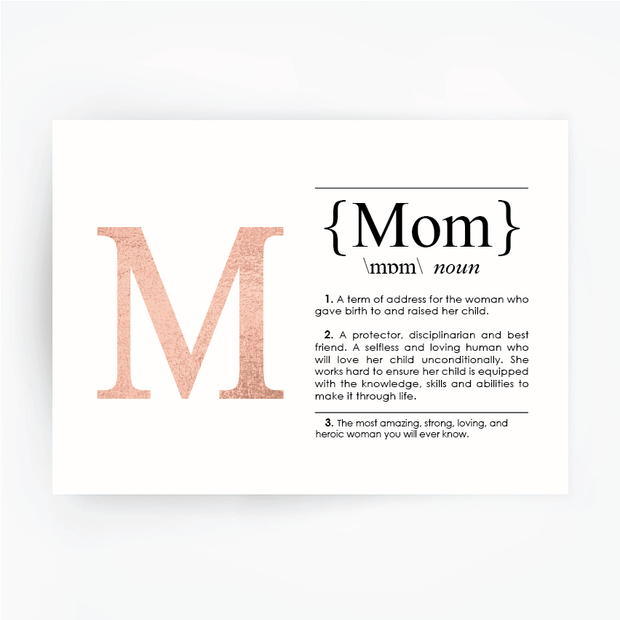 MOM Definition Art Print Rose Gold Foil