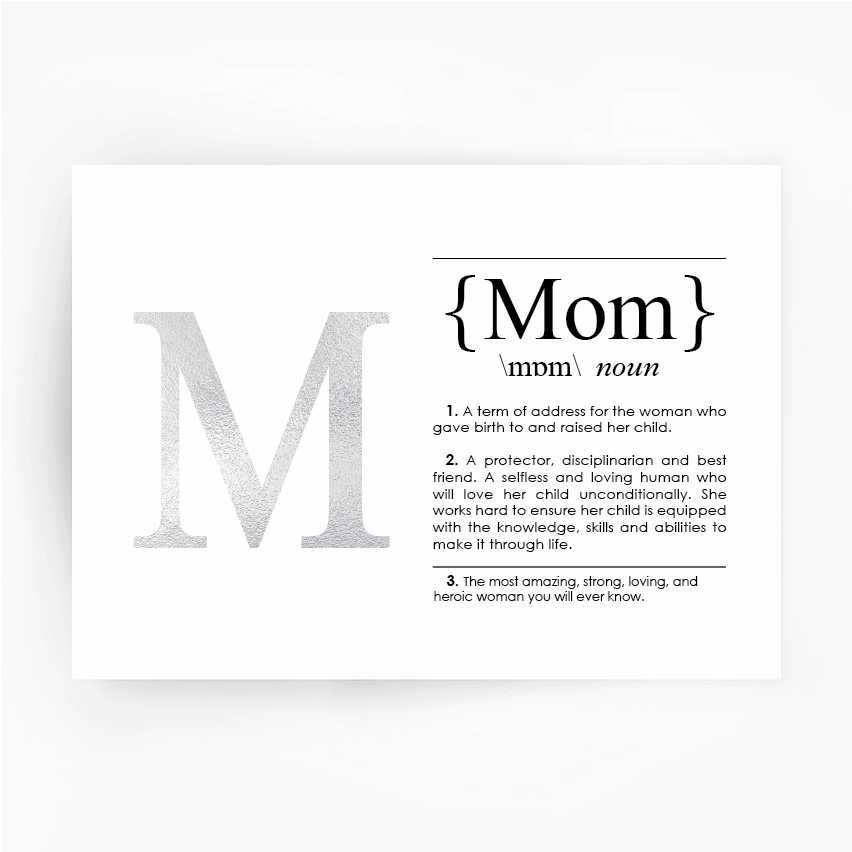 MOM Definition Art Print Silver Foil