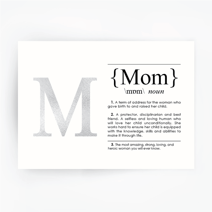 MOM Definition Art Print Silver Foil