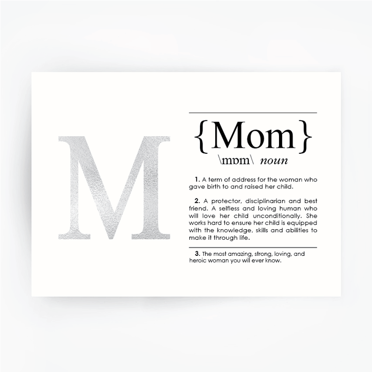 MOM Definition Art Print Silver Foil