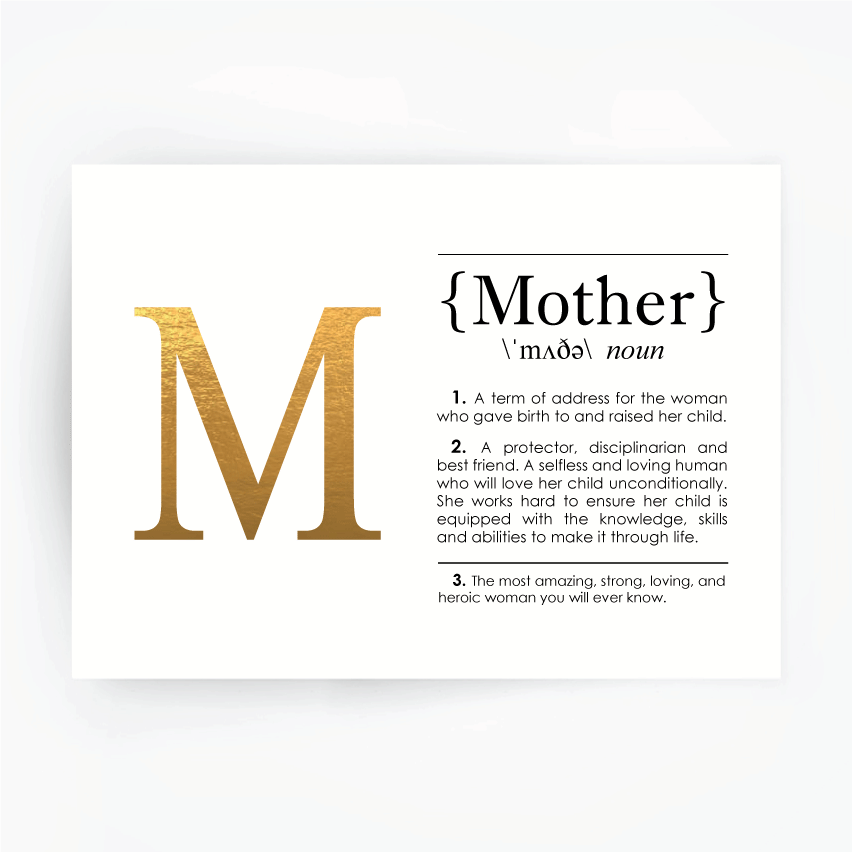 MOTHER Definition Art Print Gold