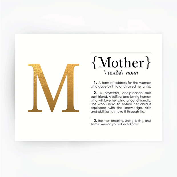 MOTHER Definition Art Print Gold