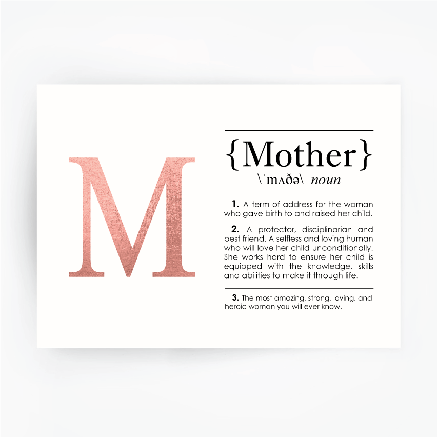 MOTHER Definition Art Print Rose Gold