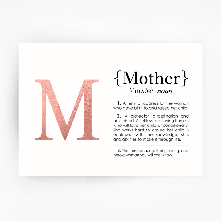 MOTHER Definition Art Print Rose Gold