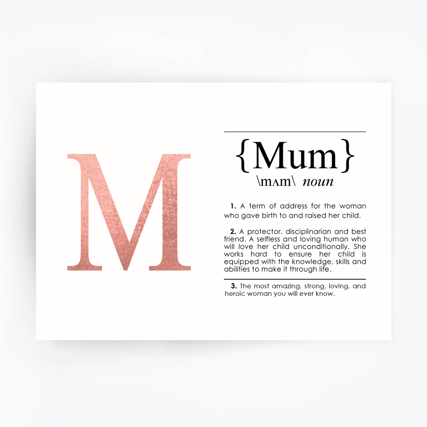 MUM Definition Art Print Rose Gold