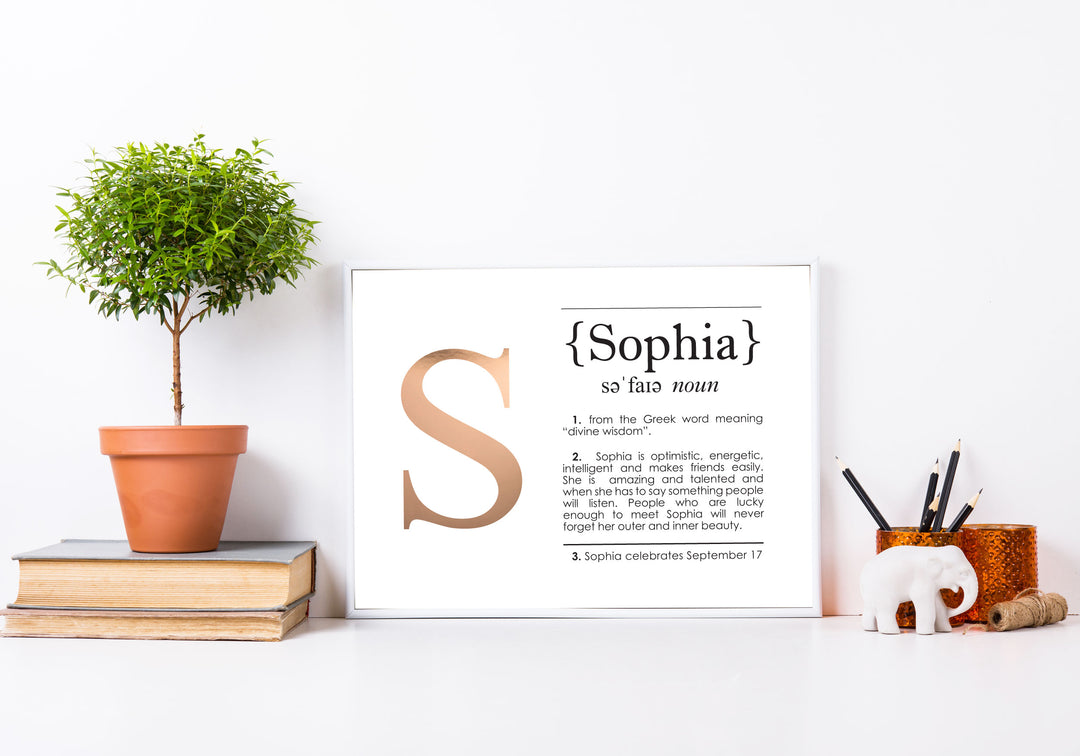 Name Definition Art Print SOPHIA