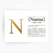 NANNA Definition Art Print Gold