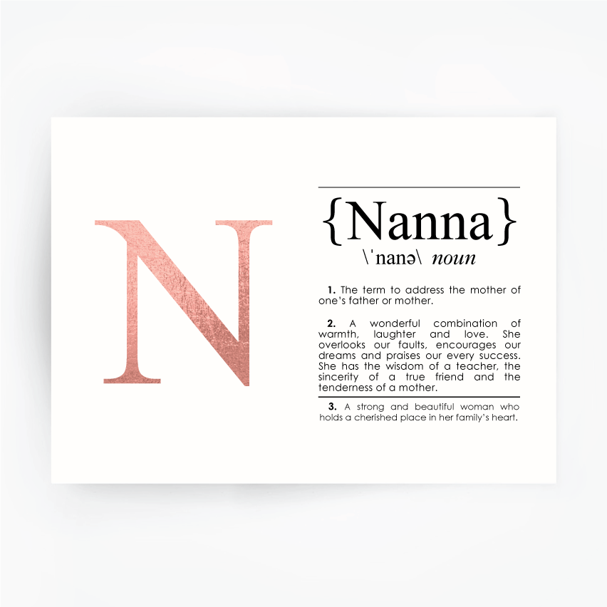 NANNA Definition Art Print Rose Gold