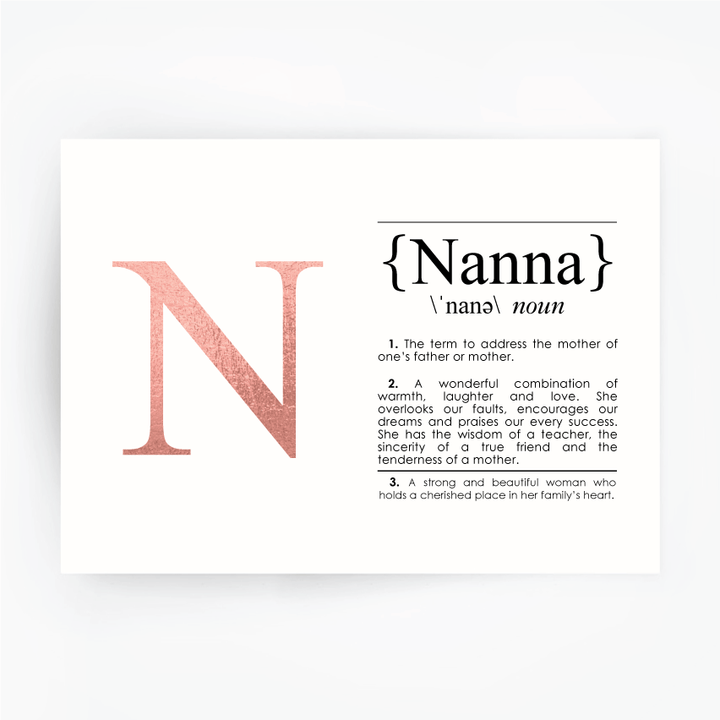 NANNA Definition Art Print Rose Gold