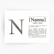 NANNA Definition Art Print Silver