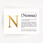 Italian Definition Art Print NONNA Gold Foil