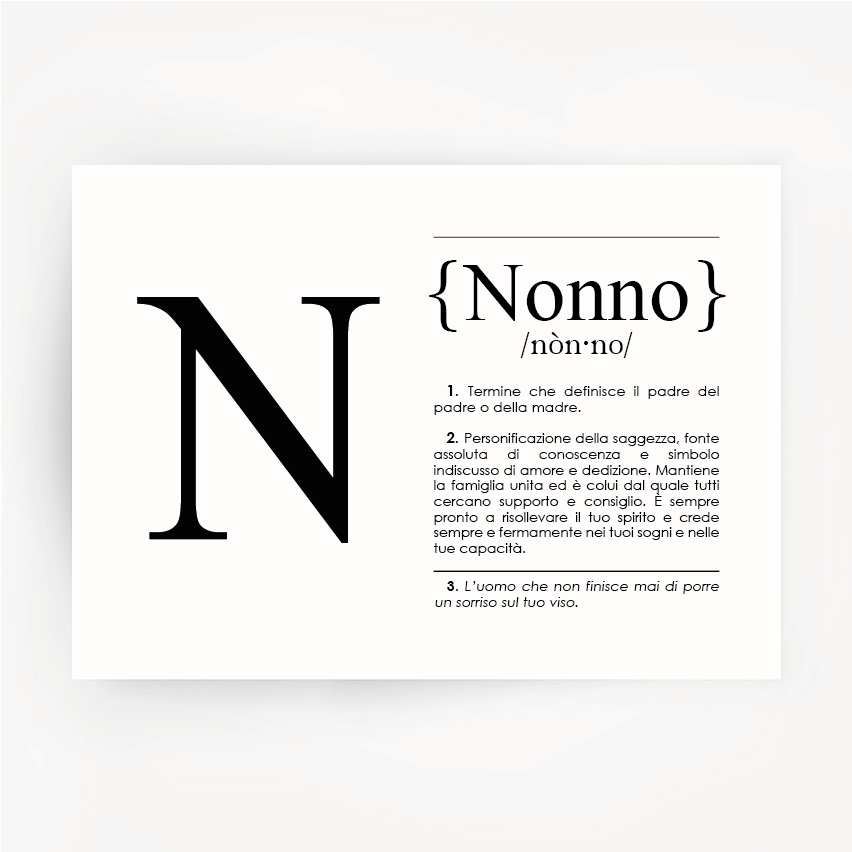 Italian Definition Art Print NONNO Black