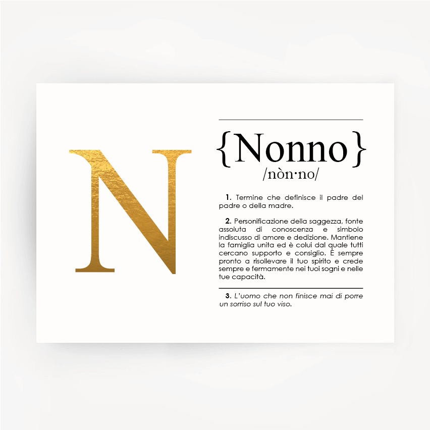 Italian Definition Art Print NONNO Gold