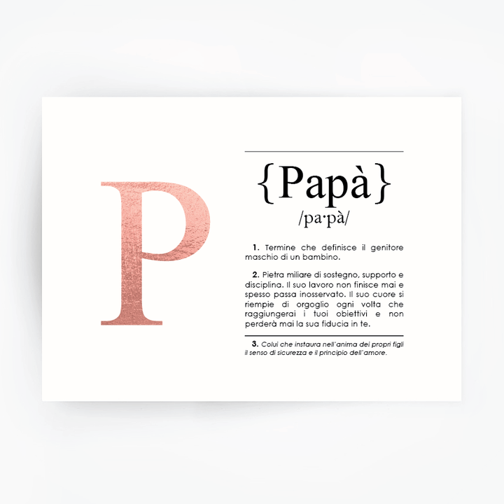 Italian Definition Art Print PAPA Rose Gold Foil