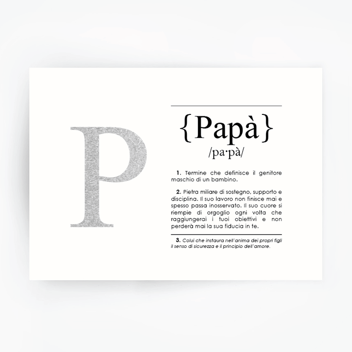 Italian Definition Art Print PAPA Silver Foil