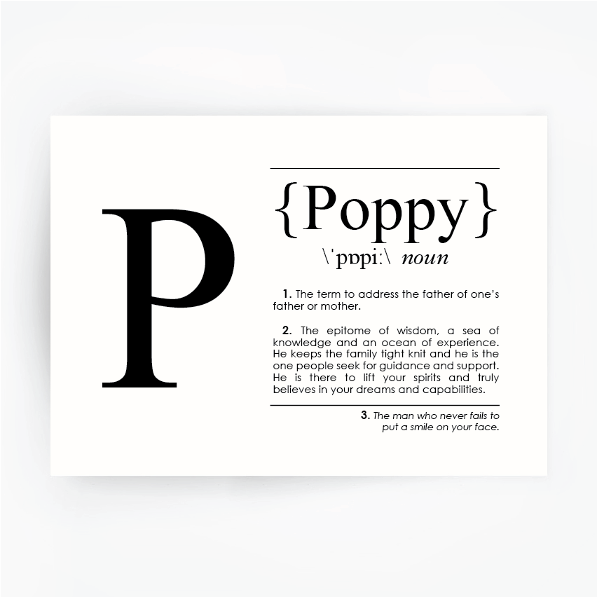 POPPY Definition Art Print