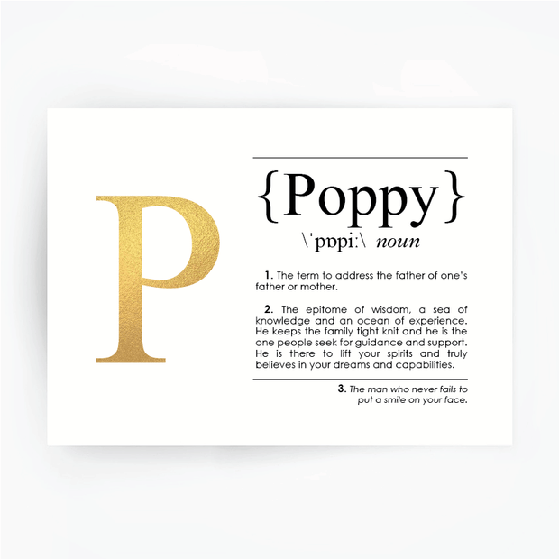 POPPY Definition Art Print