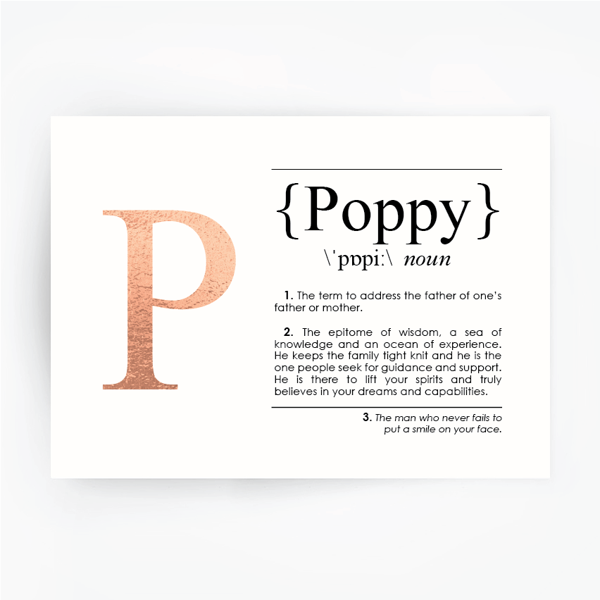 POPPY Definition Art Print