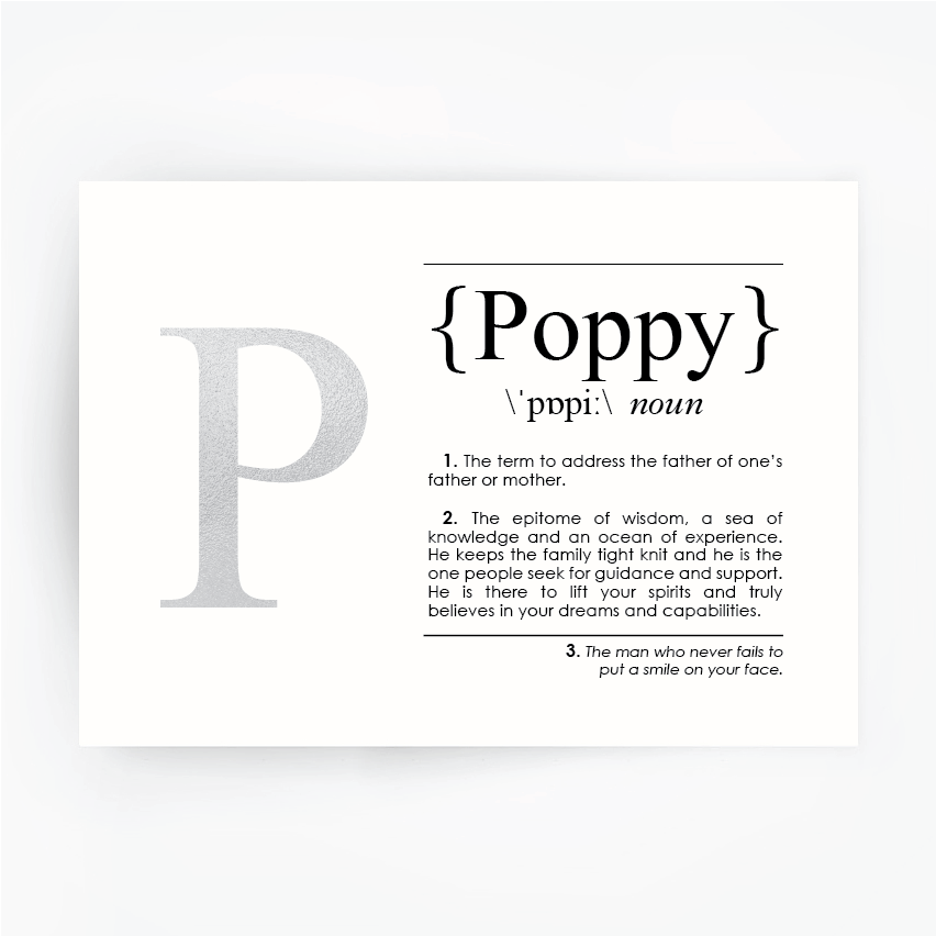 POPPY Definition Art Print