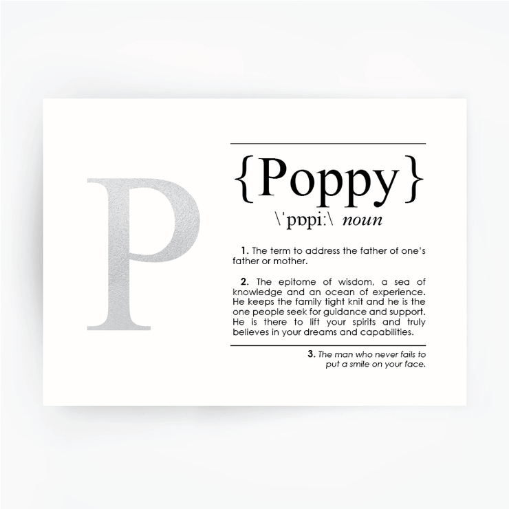 POPPY Definition Art Print