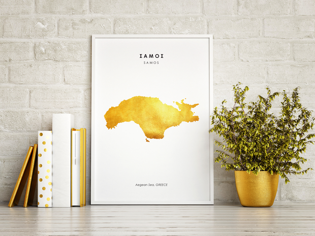 Map SAMOS Art Foil Print