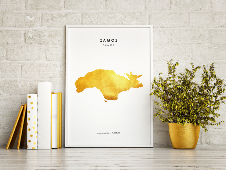 Map SAMOS Art Foil Print