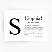 Name Definition Art Print SOPHIA
