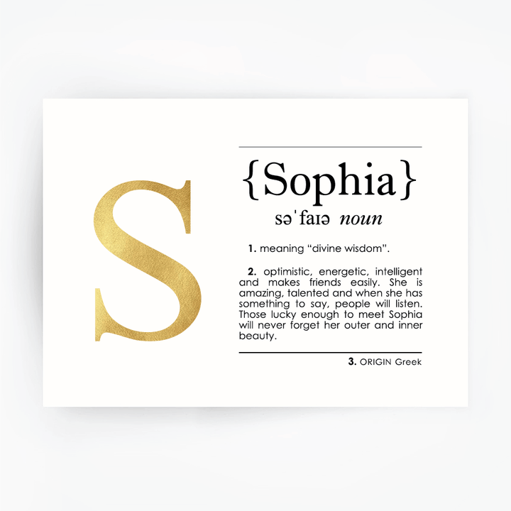 Name Definition Art Print SOPHIA