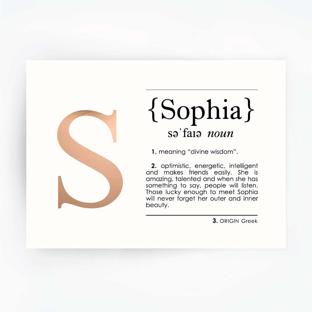 Name Definition Art Print SOPHIA