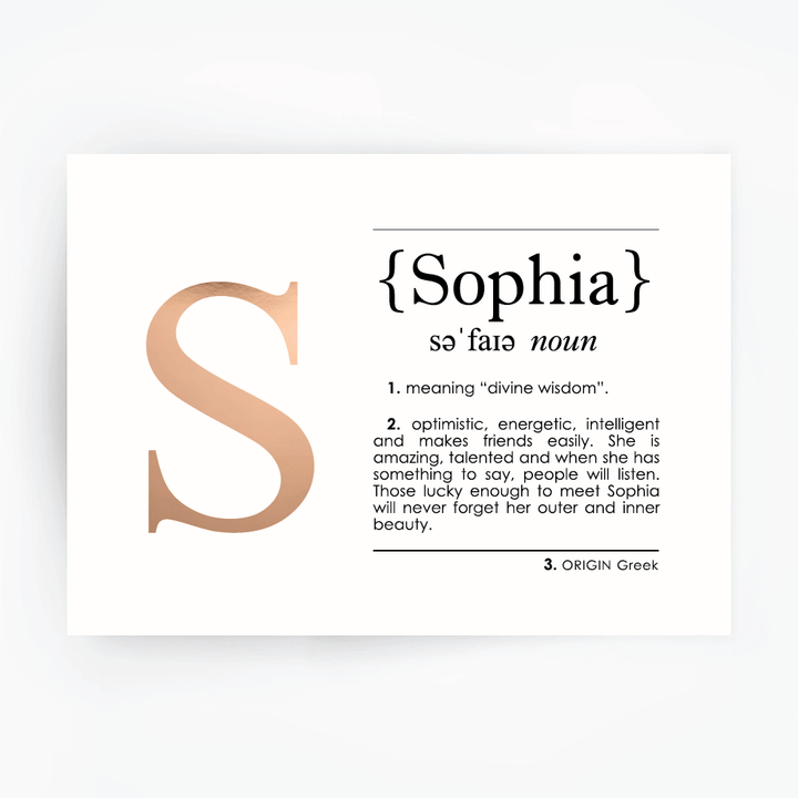 Name Definition Art Print SOPHIA