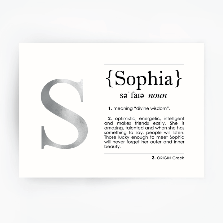 Name Definition Art Print SOPHIA