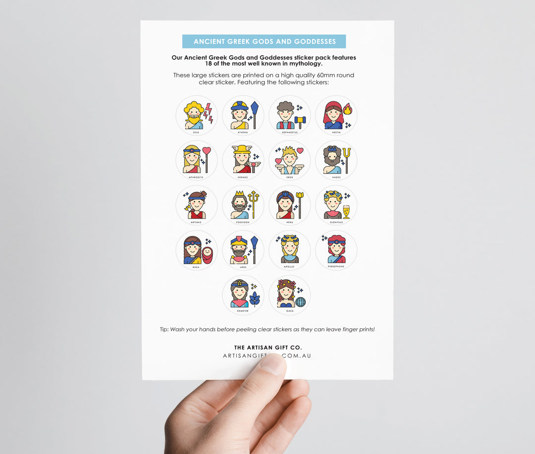 Ancient Greek Gods and Goddesses - 18pc Sticker Pack