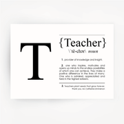 TEACHER Definition Black Print