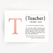 TEACHER Definition Rose Gold Foil Print
