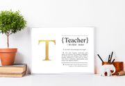 TEACHER Definition Foil Print Lifestyle